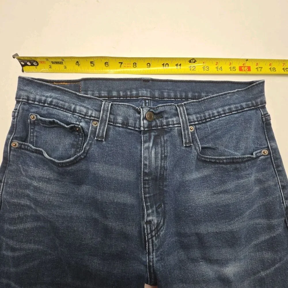 Levi's 512 Jeans Slim Tapered Men Sz 34 x 30 Blue Cotton Blend Stretch Dark Wash